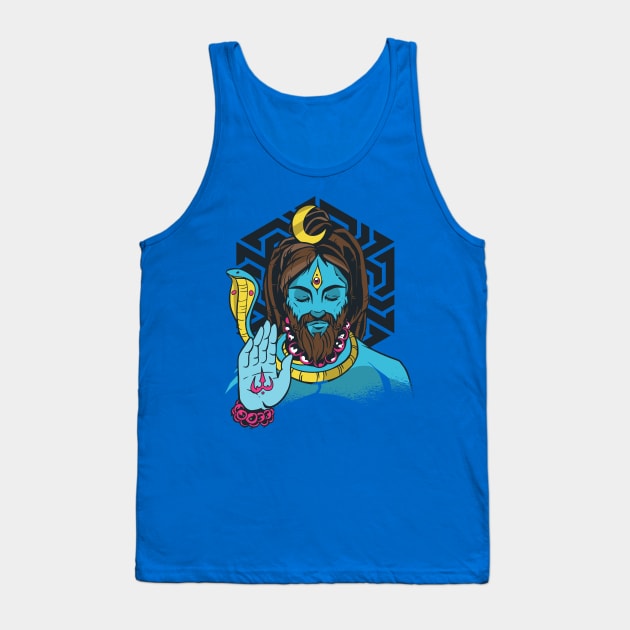 Vintage Lord Shiva Hindu God Tank Top by Printroof